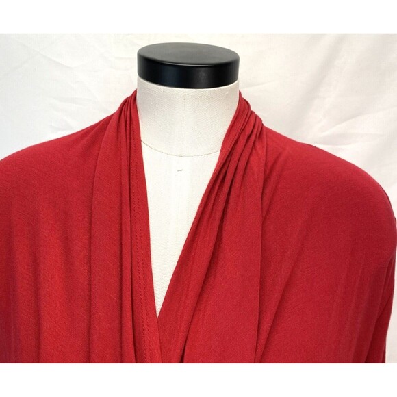 Moa Collection Woman's Cardigan Size 2XL Open Front Shawl Collar Lightweight Red - Picture 3 of 11